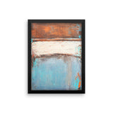 Copper and Blue Abstract - Framed Poster Print - The Modern Home Co. by Liz Moran