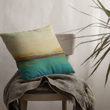 Horizon – Abstract Seascape Print – Blue and White Throw Pillow – Beach House Decor