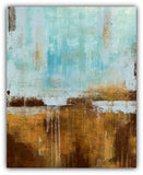 teal and brown rustic abstract wall art