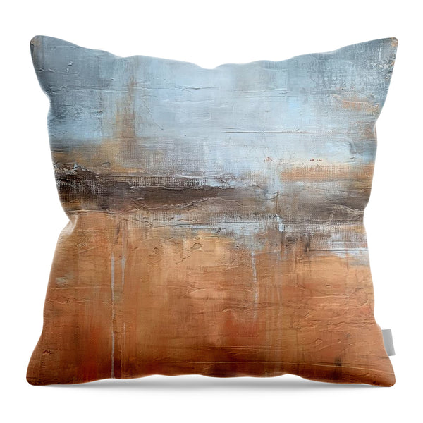 blue and orange rustic pillow