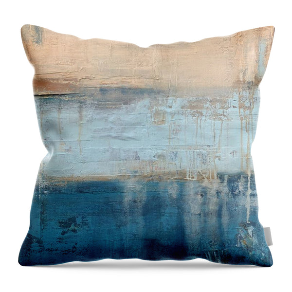 blue striped coastal pillow