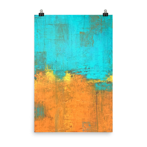 Trailbound - Teal and Orange Art Print