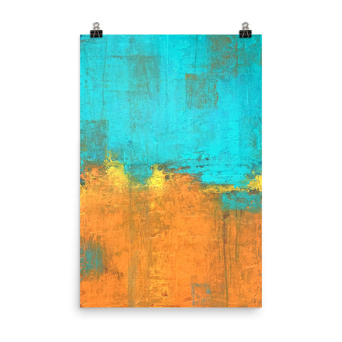 Trailbound - Teal and Orange Art Print