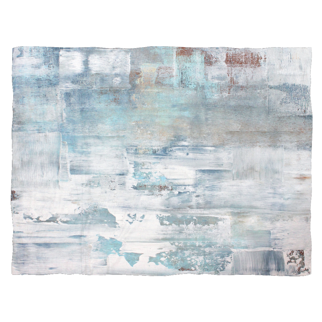 Frost - Blue and White Fleece Blanket - The Modern Home Co. by Liz Moran