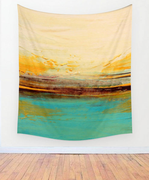 Horizon – Blue and White Wall Tapestry– Beach House Décor - Seascape - The Modern Home Co. by Liz Moran
