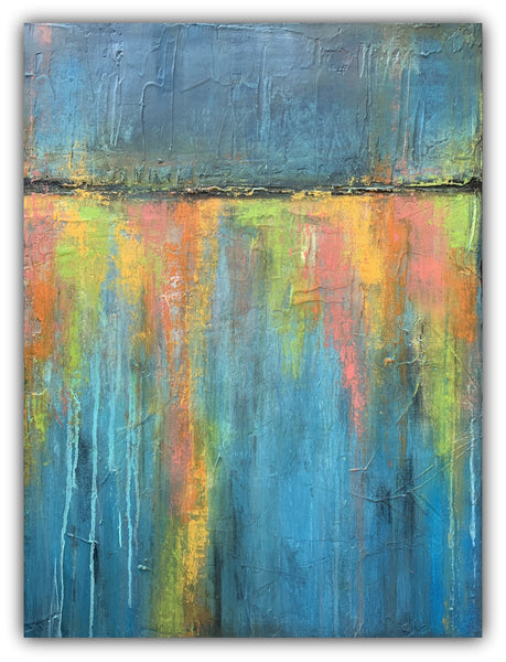Streetlamp Reflections - Extra Large Abstract Canvas Painting