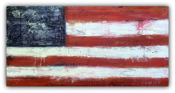 Old Glory - Abstract American Flag Painting