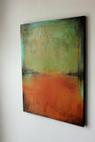 Green and Orange Acrylic Painting - SOLD - The Modern Home Co. by Liz Moran