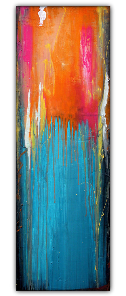 Endless Summer - Blue and Orange Abstract Painting - Acrylic on Canvas - The Modern Home Co. by Liz Moran