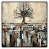 Tree in Brown and Gold Landscape - SOLD - The Modern Home Co. by Liz Moran