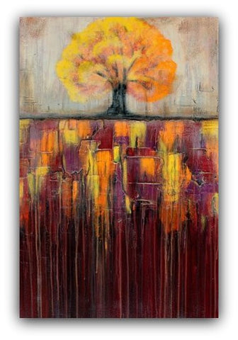 Tree In Autumn Landscape - SOLD