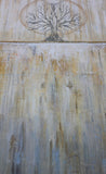 Solstice - Gold and Grey Textured Painting - Abstract Tree Landscape - The Modern Home Co. by Liz Moran