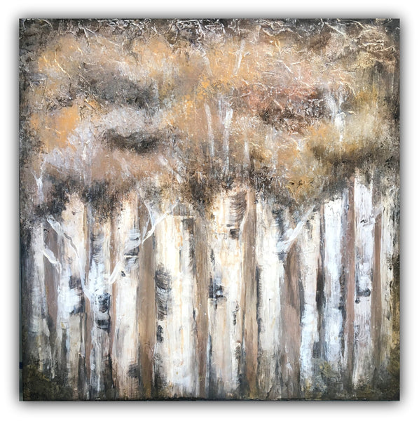 Birch Forest - Textured Canvas Painting - The Modern Home Co. by Liz Moran