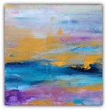 Gold, Navy and Plum Abstract Canvas Painting - The Modern Home Co. by Liz Moran