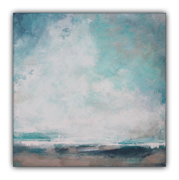 Teal Landscape Painting "Surf Side" - The Modern Home Co. by Liz Moran