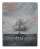 Grey Tree Landscape Painting "Whisked Away" - The Modern Home Co. by Liz Moran