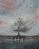 Grey Tree Landscape Painting "Whisked Away" - The Modern Home Co. by Liz Moran