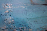 Blue and White Abstract Painting "Winter's Lake" - The Modern Home Co. by Liz Moran
