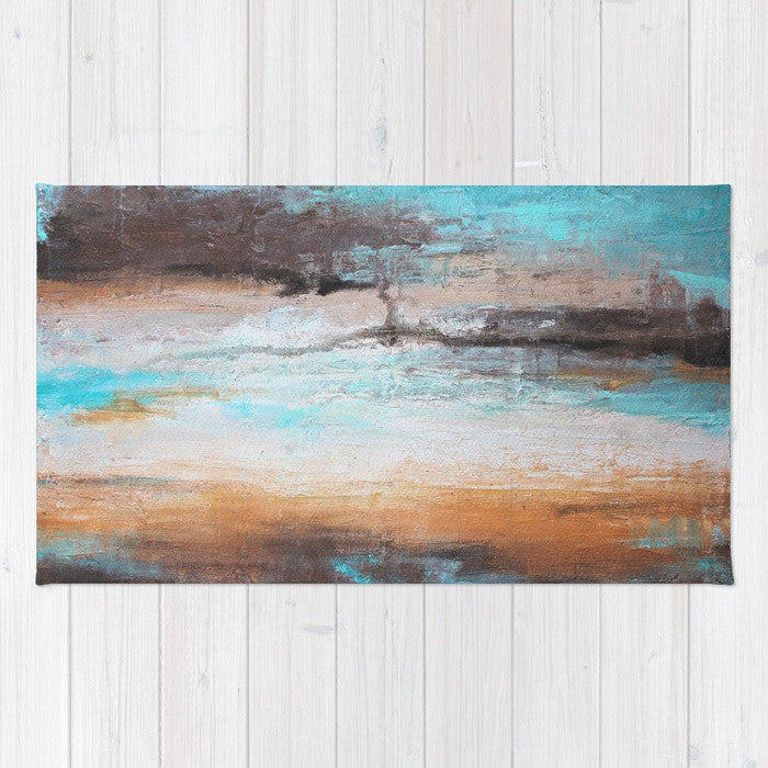 Sea Breeze - Mint and Brown Area Rug - The Modern Home Co. by Liz Moran