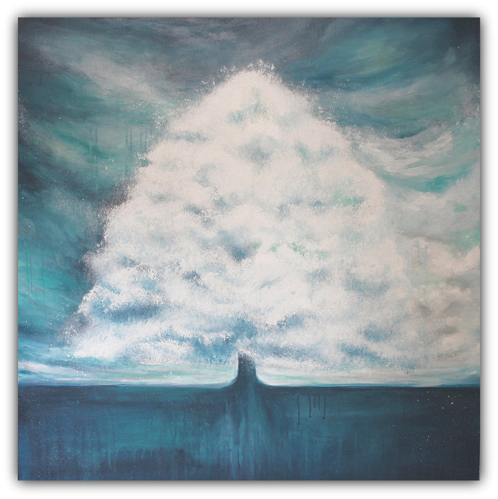 Teal Tree Painting - Wish on the Sky - The Modern Home Co. by Liz Moran