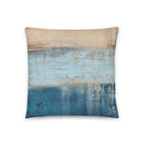 Blue and White Striped Modern Throw Pillow