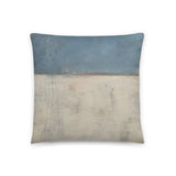 Blue and White Abstract Throw Pillow