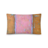 Pink and Orange Striped Lumbar Pillow