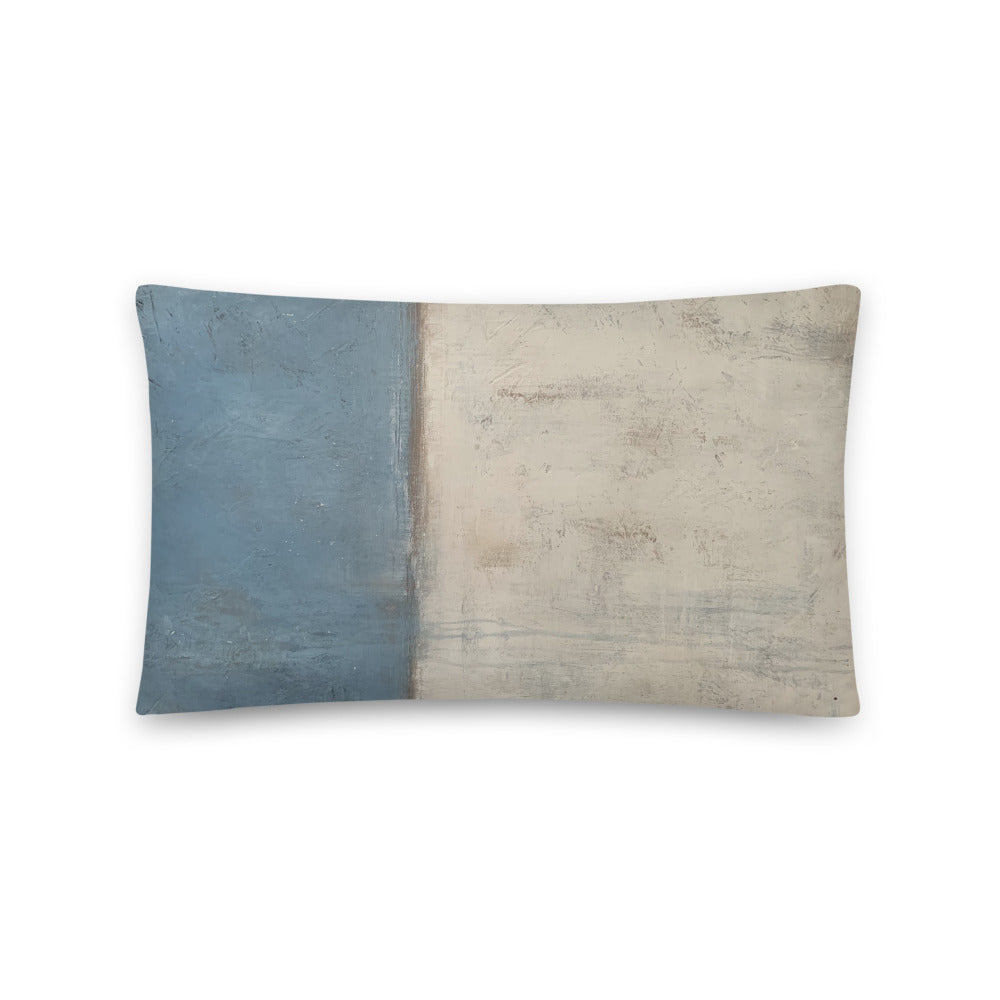 Blue and White Geometric Lumbar Pillow
