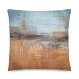 Orange and Blue Abstract Throw Pillow