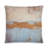 Overdyed Throw Pillow - Faded Blue and White Pillow