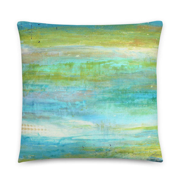 Spring Harmony - Blue and Green Pillow