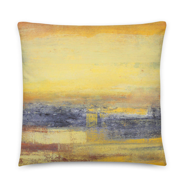 Yellow and Grey Throw Pillow