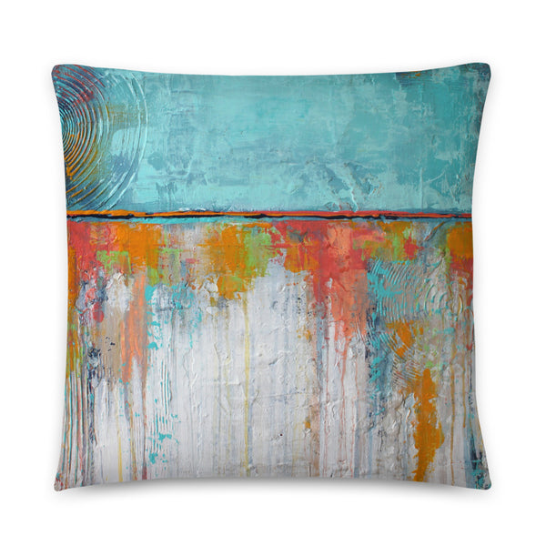 Coral Reef - Blue and White Throw Pillow