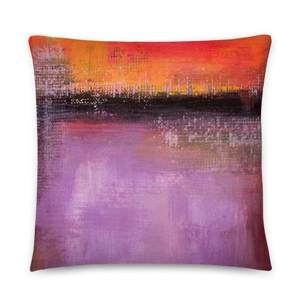 Orange and Purple Pillow – Abstract Landscape