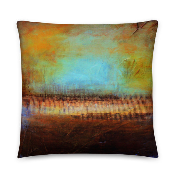 Blue and Brown Throw Pillow