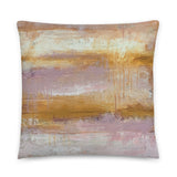 Pink and Yellow Striped Abstract Throw Pillow