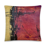 Red and Black Abstract Throw Pillow
