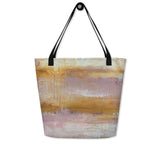 Pink and Yellow Abstract Beach Bag