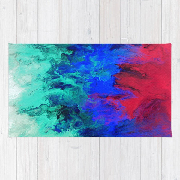 Fire and Ice - Abstract Throw Rug - The Modern Home Co. by Liz Moran