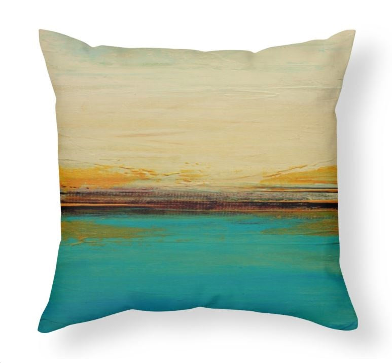 Horizon - Large Blue and White Pillow - The Modern Home Co. by Liz Moran