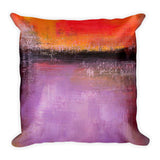Orange and Purple Pillow – Abstract Landscape - The Modern Home Co. by Liz Moran