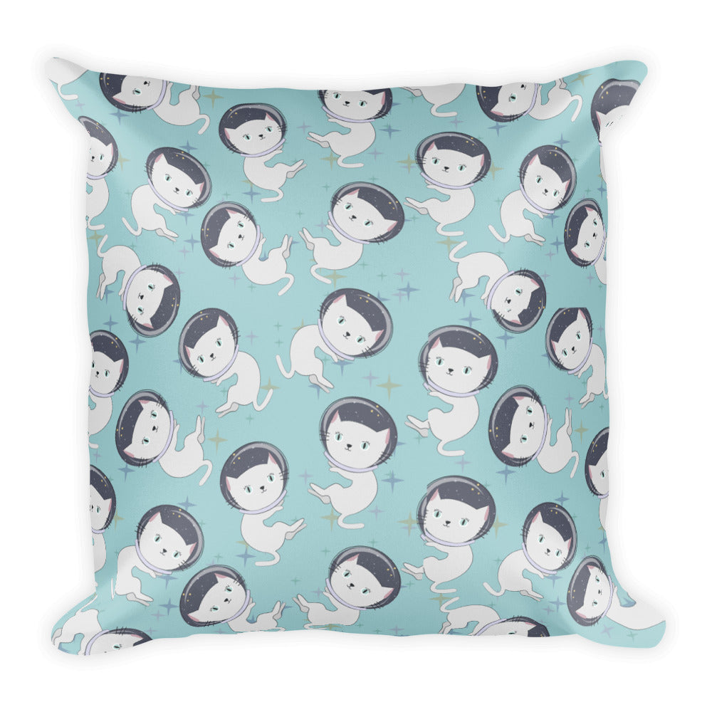 Space Cats Teal Pillow - The Modern Home Co. by Liz Moran