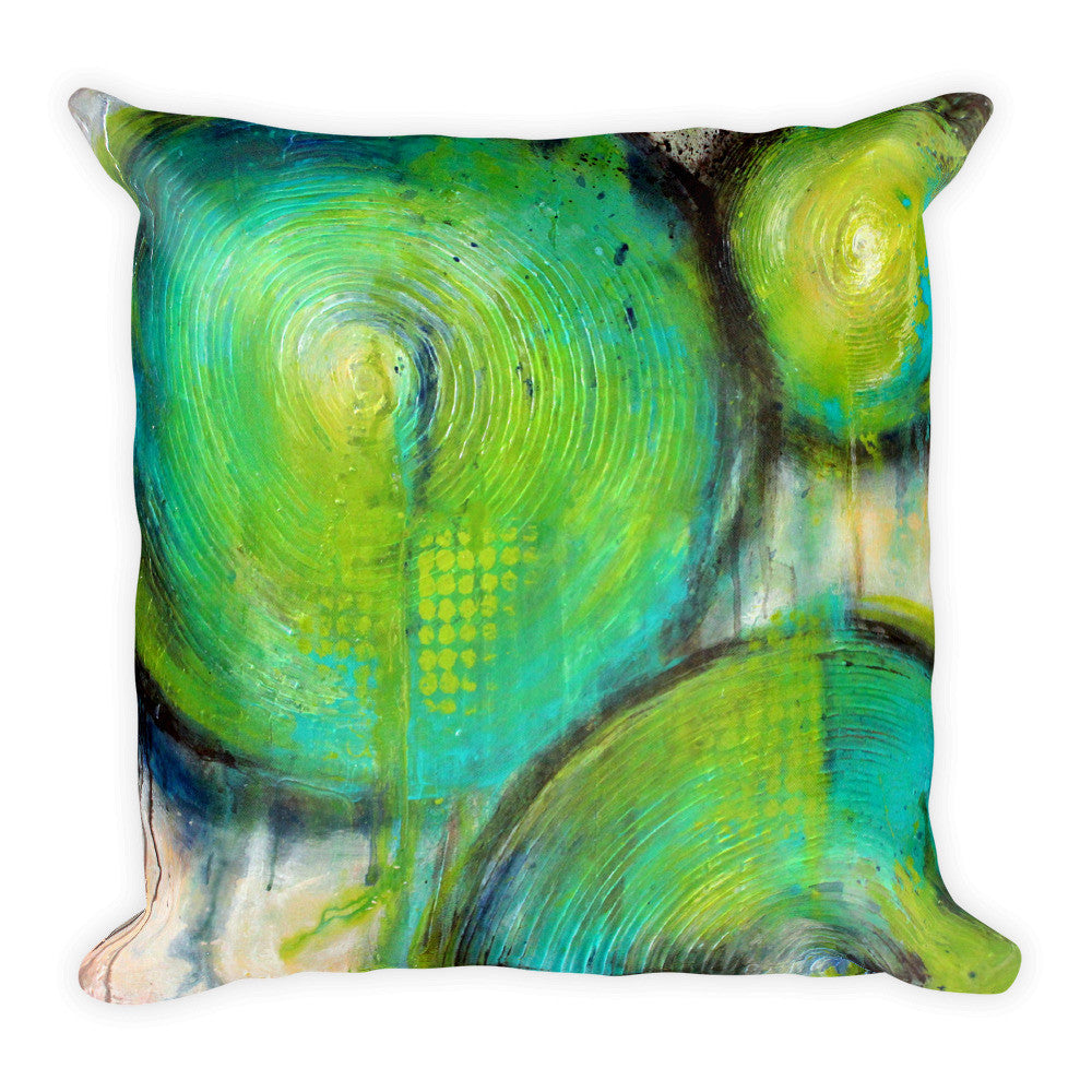 Firefly - Green Circles Throw Pillow - The Modern Home Co. by Liz Moran