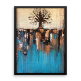 Teal and Brown Tree Art - Framed Poster Print - Wall Decor - The Modern Home Co. by Liz Moran