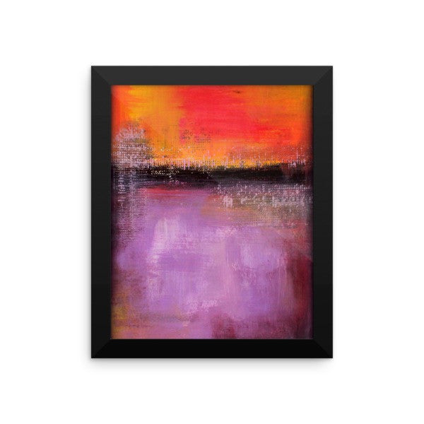 Abstract Sunset - Purple and Orange Wall Art - Framed Poster - The Modern Home Co. by Liz Moran