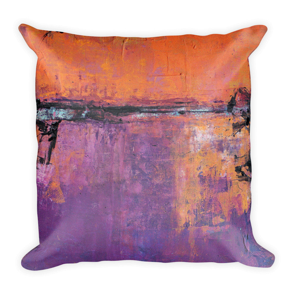 Poetic City - Orange and Purple Throw Pillow - The Modern Home Co. by Liz Moran