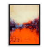 Textured Abstract Landscape – Orange and White Wall Decor - Framed Print - The Modern Home Co. by Liz Moran