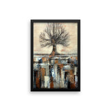 Framed Tree Poster - Abstract Landscape - Neutral Colors - The Modern Home Co. by Liz Moran