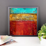 Red, Blue and Gold Wall Art - Framed Print - Poster Print - The Modern Home Co. by Liz Moran