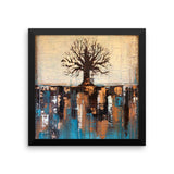 Teal and Brown Tree Art - Framed Poster Print - Wall Decor - The Modern Home Co. by Liz Moran